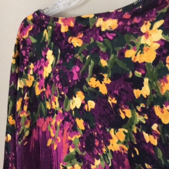 Grace Elements silk floral cardigan Sz L - Picture 8 of 8